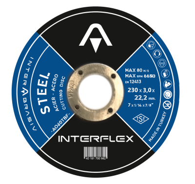 Круг отрезной по металлу INTERFLEX 230*3,0*22 ,23