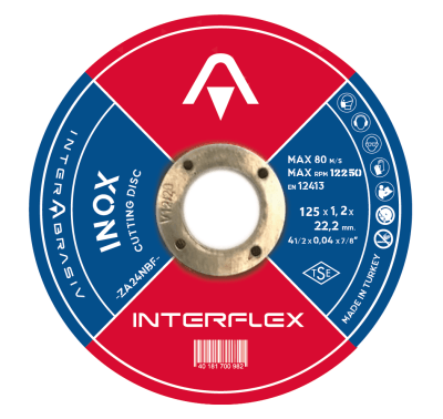Круг отрезной по нержавеющей стали (Inox) INTERFLEX 125*1,2*22 ,23