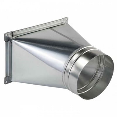 Переход с прямоугольного сечения на круглое для круглых воздуховодов из нержавеющей стали AiSi 316 0,6 мм