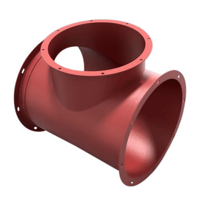 Тройник круглого сечения из черной стали, толщина 1 мм