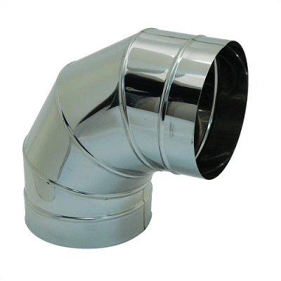 Круглый отвод 90 градусов из нержавеющей стали AiSi 321 0,6 мм