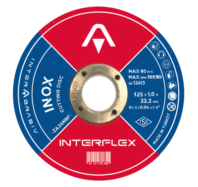 Круг отрезной по нержавеющей стали (Inox) INTERFLEX 125*1,0*22 ,23