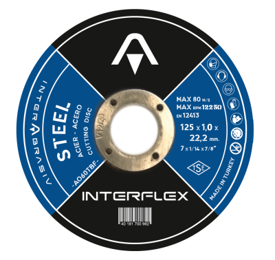 Круг отрезной по металлу INTERFLEX 125*1,0*22 ,23