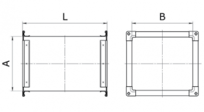 Воздуховод прямоугольный 1000х400 L-1500 фланец [20] (оцинкованная сталь 0,9 мм)
